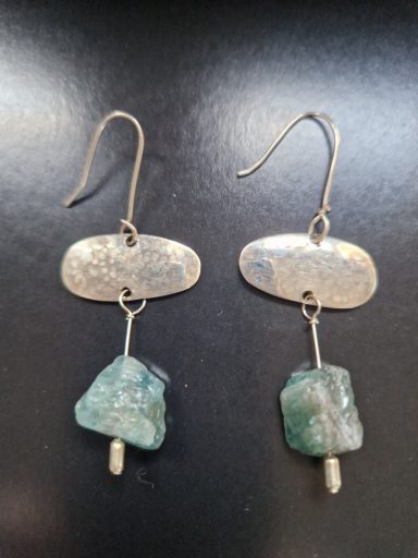 silver and blue fluorite earrings £80