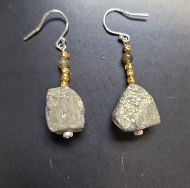 silver pyrite earrings £45
